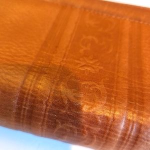 Vintage Amity brown leather checkbook wallet‎